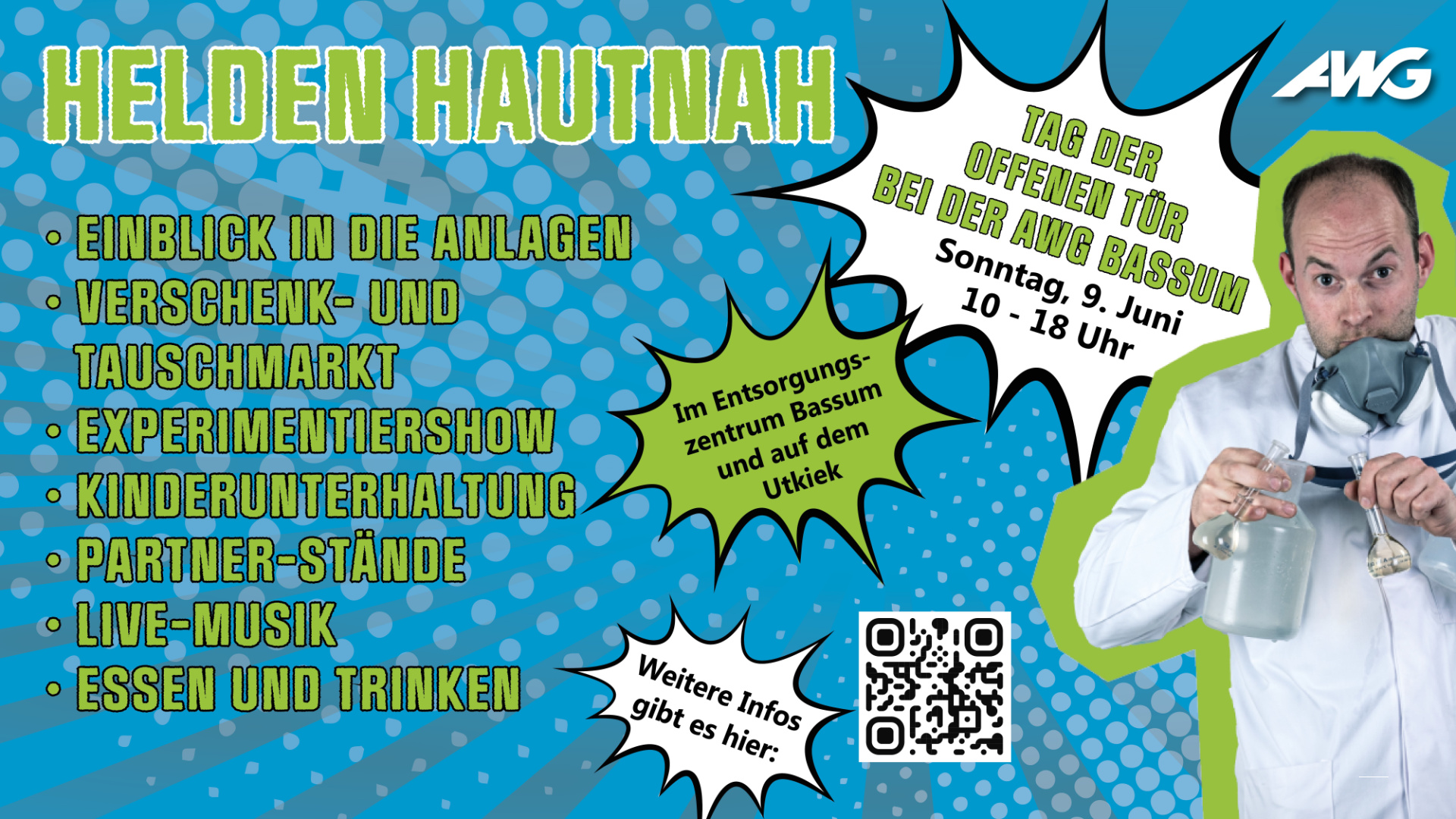 Werbeflyer für den Tag der offenen Tür am 9. Juni 2024