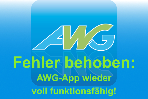 Das AW-App-Icon mit einem Schriftzug.